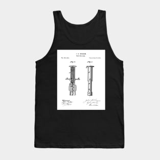 Corkscrew Patent - Wine Lover Home Kitchen Art - White Tank Top